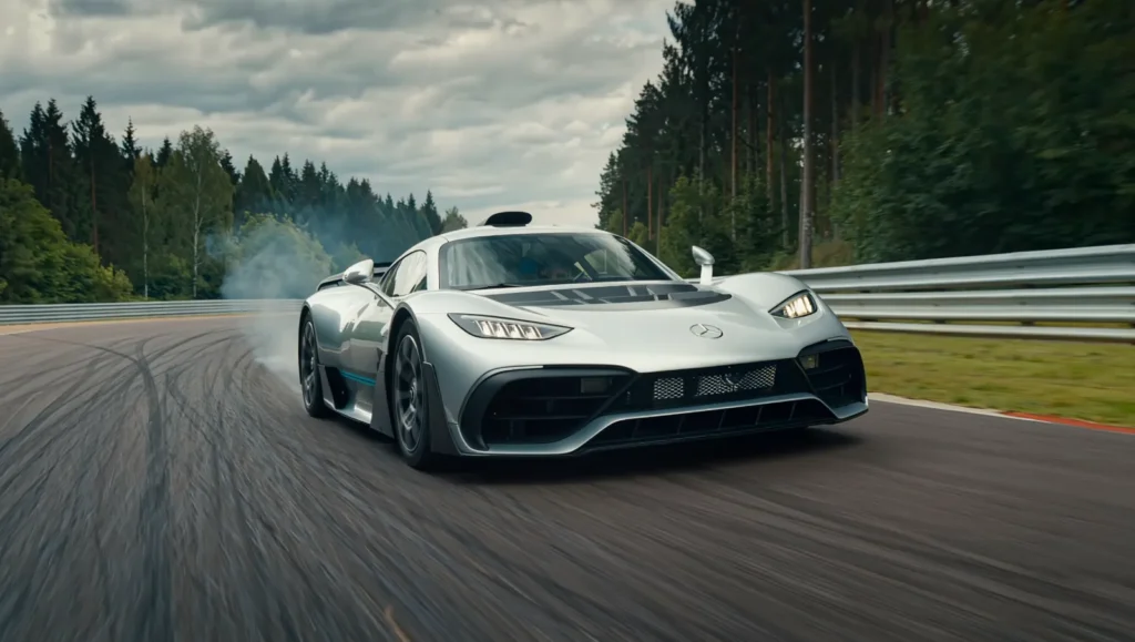 Mercedes-AMG ONE cornering on the Nürburgring Nordschleife