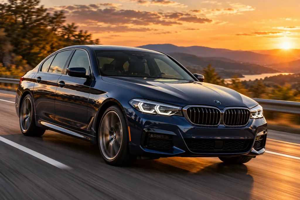 BMW 530i with the B48 engine driving on a highway