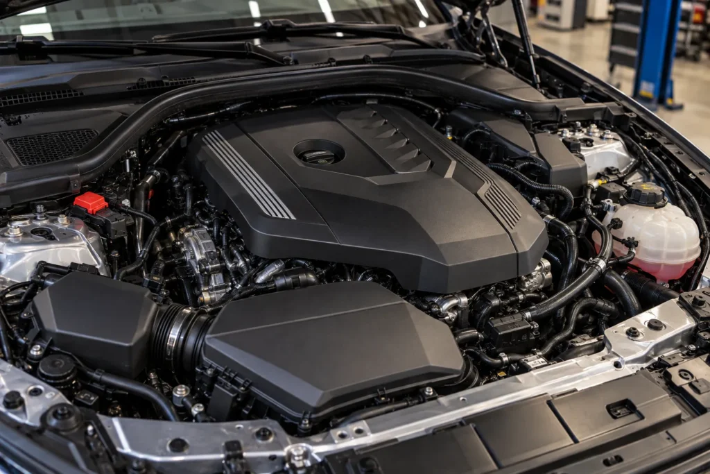 BMW B48 2.0-liter turbo four-cylinder engine bay