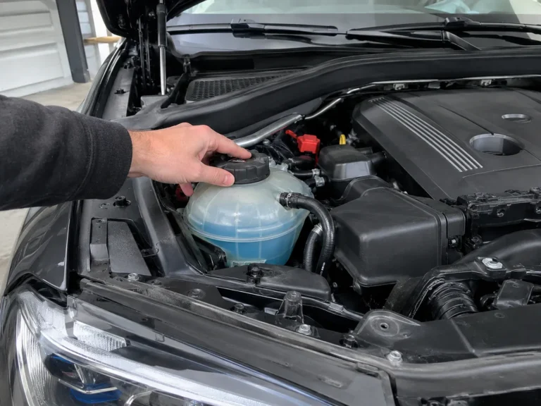 BMW coolant level low warning, checking the expansion tank