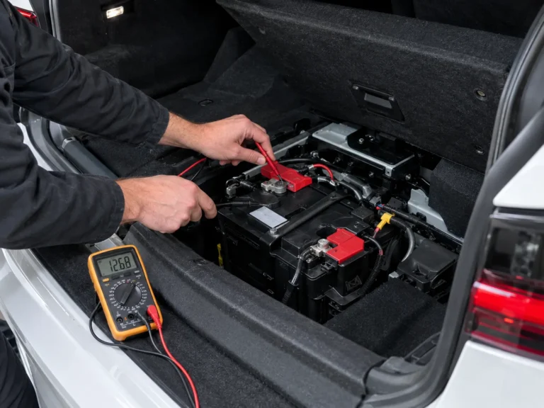 BMW increased battery discharge, testing an AGM battery with a multimeter