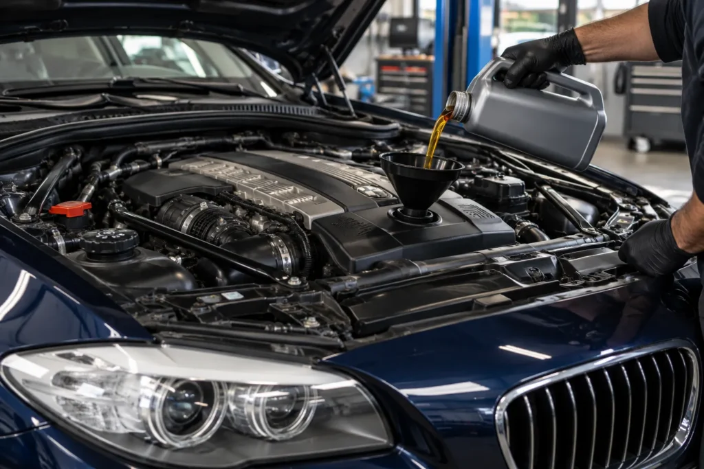Checking N63 oil consumption on a BMW 550i